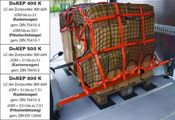 DoKEP ZK400/500/800, Typ 2, Kombination Gurtband / Seilnetze für Kastenwagen, Pritschen und Anhä - arbeitskleidung-gmbh