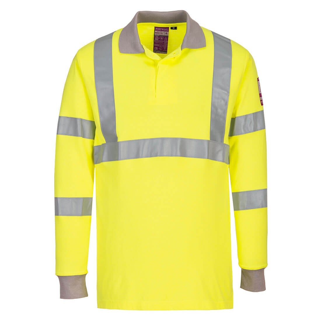 Resistant Anti-Static Polo Sleeve Hi-Vis Portwest Flame Long Shirt
