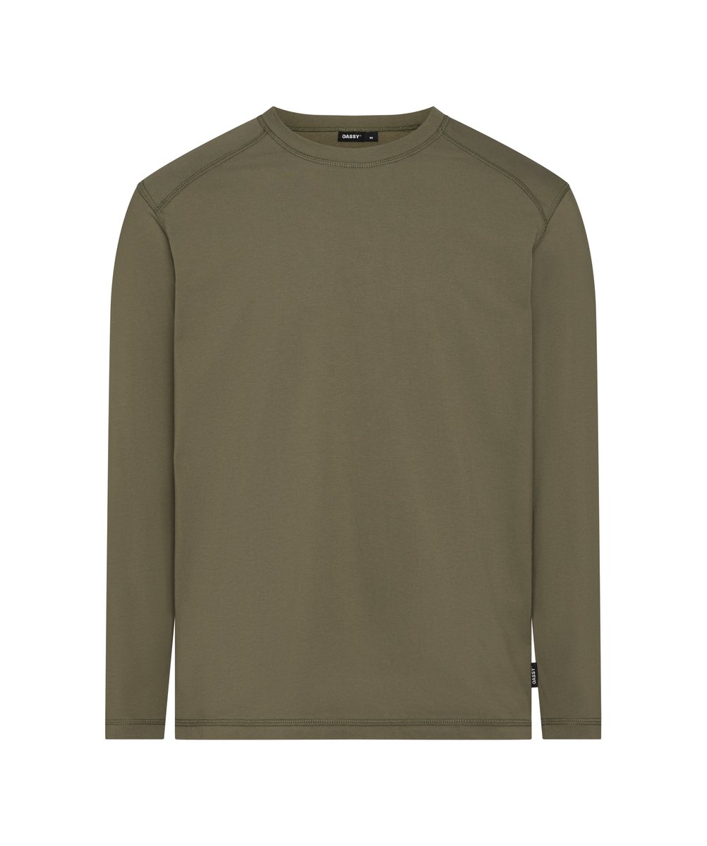 DASSY FUND Langarmshirt Khakigruen Vorderansicht
