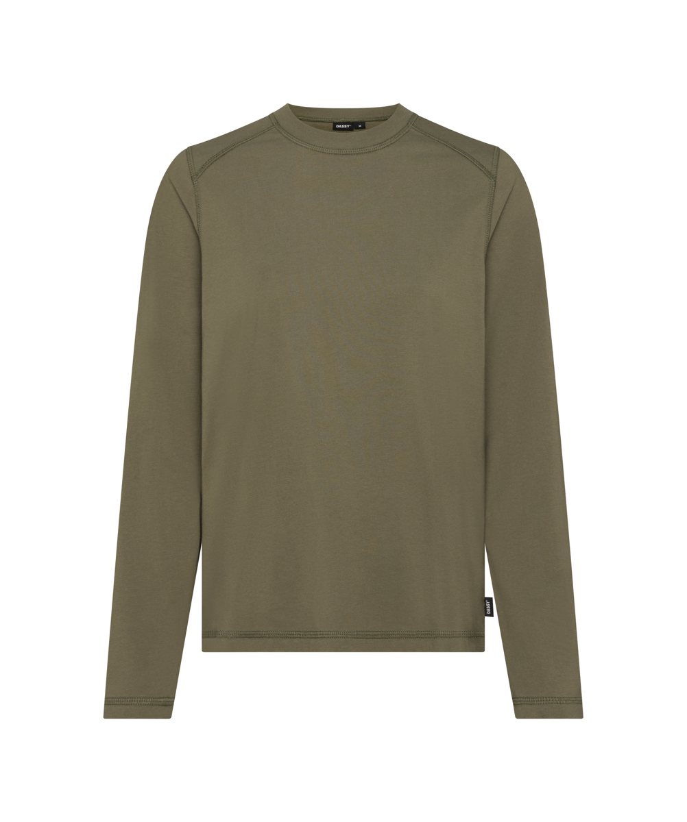 DASSY FUND WOMEN Langarmshirt Khakigrün – Vorderansicht