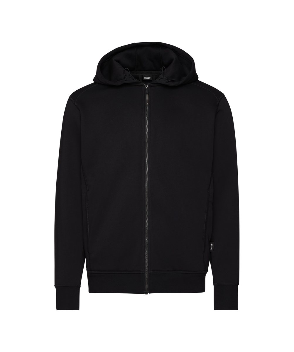 DASSY GRID Kapuzensweatshirt Schwarz – Vorderansicht