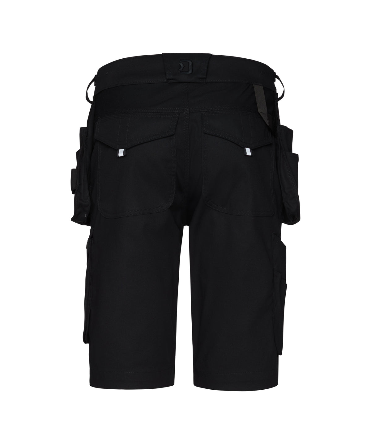 DASSY Kuma Flex Stretch-Arbeitsshorts mit Holstertaschen – Schwarz – Rückansicht