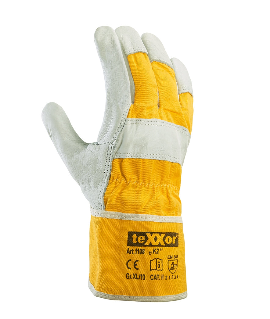 teXXor® TOP Rindvollleder-Handschuhe K2-arbeitskleidung-gmbh