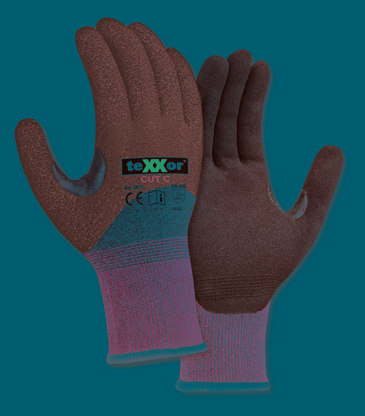 teXXor® Schnittschutz-Strickhandschuhe CUT C 3/4 besch.-arbeitskleidung-gmbh