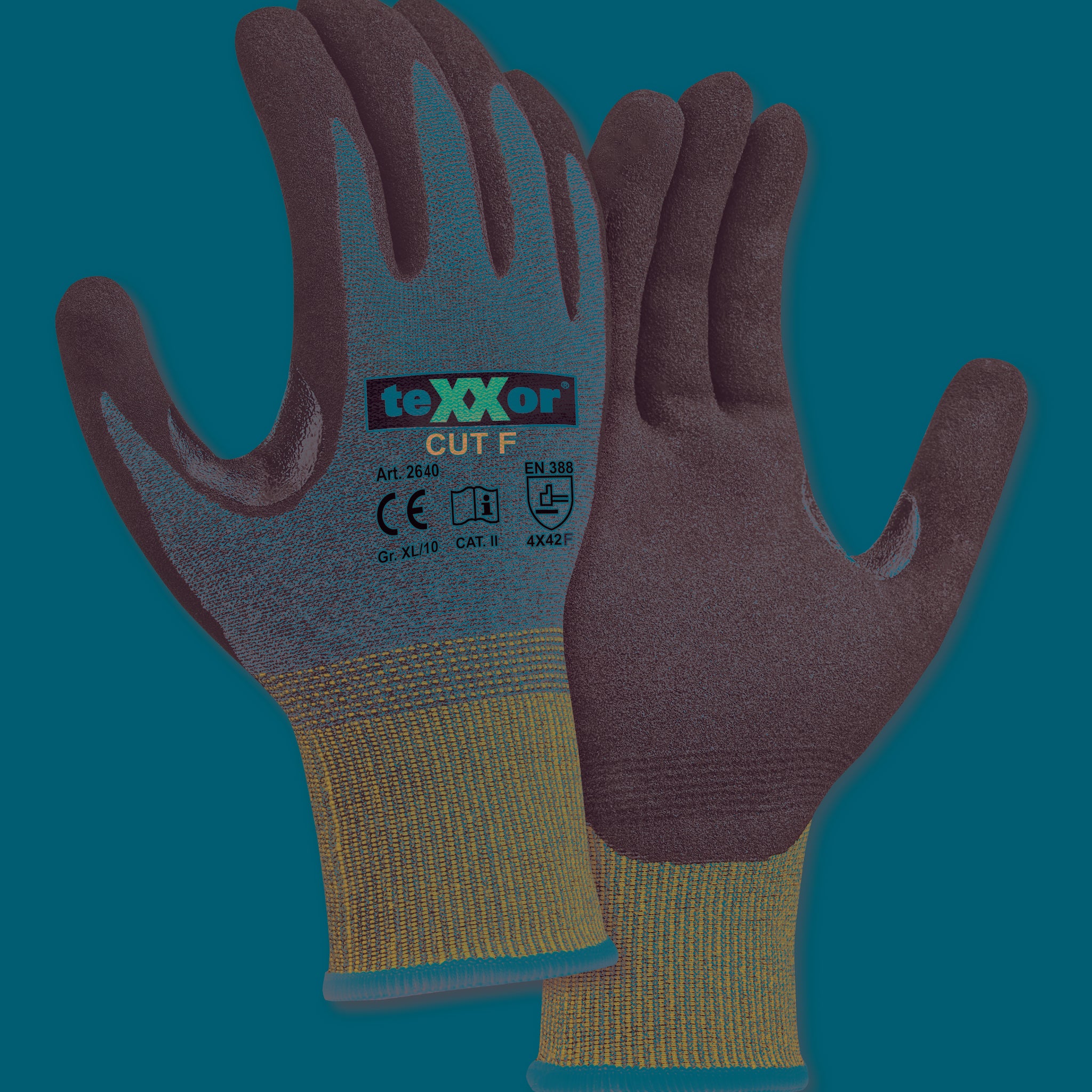 teXXor® Schnittschutz-Strickhandschuhe CUT F-arbeitskleidung-gmbh