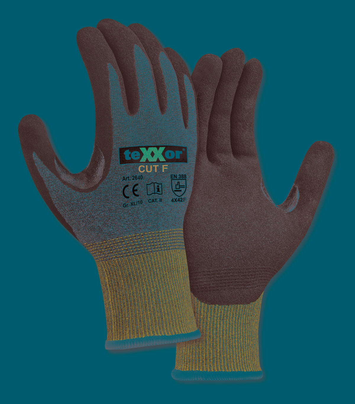 teXXor® Schnittschutz-Strickhandschuhe CUT F-arbeitskleidung-gmbh
