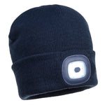 Beanie mit wiederaufladbaren LED - Leuchten vorn und hinten - arbeitskleidung-gmbh