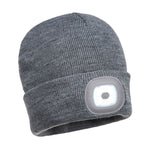 Beanie mit wiederaufladbaren LED - Leuchten vorn und hinten - arbeitskleidung-gmbh
