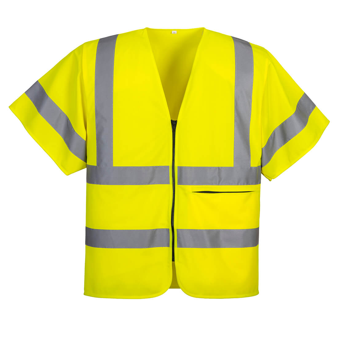 Hi-Vis Half Sleeve Zip Vest - arbeitskleidung-gmbh