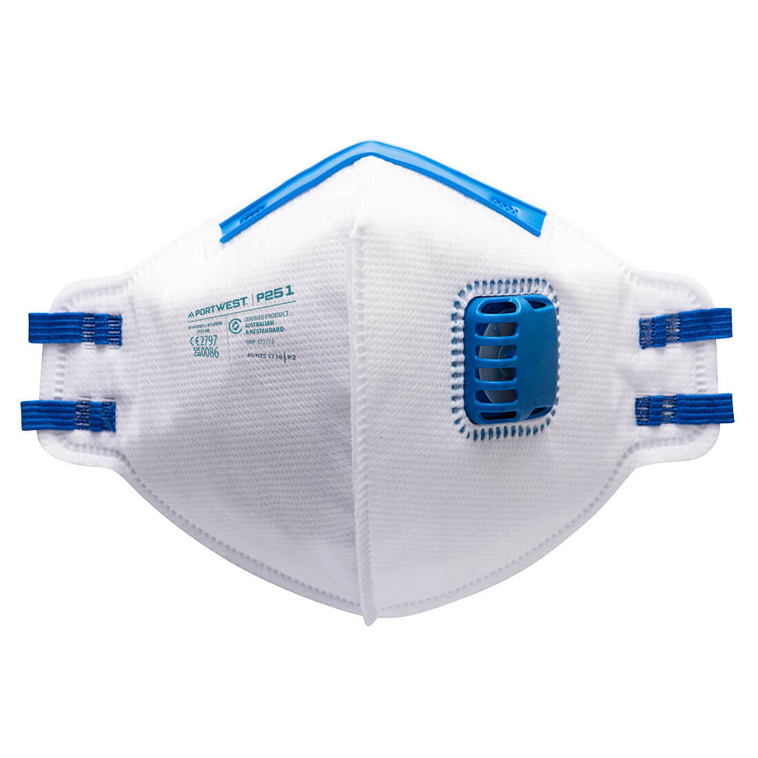 P251 - FFP2 Faltbare Feinstaubmaske mit Ventil Weiss - arbeitskleidung-gmbh